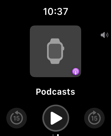 music and podcast control screen